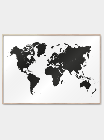 verdenskort plakater print i sort