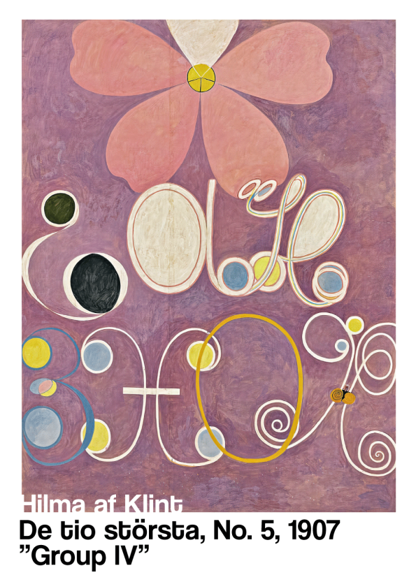 Primordial Chaos - museums plakat af Hilma af klint i de fineste lilla farver