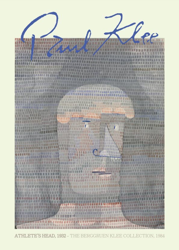 Athlete's head plakat af Paul Klee, som har optegnet et motiv af et ansigt