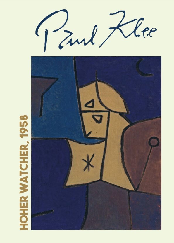 Flot kunsplakat af Paul Klee i de fineste mørke farver ii brunlige og blålige nuancer
