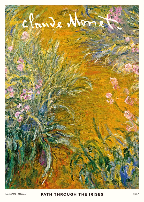 På selve maleriet ses en sti gennem Monets egen smukke have, som består af mange smukke blomster og grønt