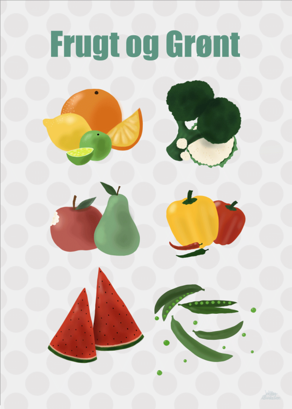 Frugt og grønt plakat