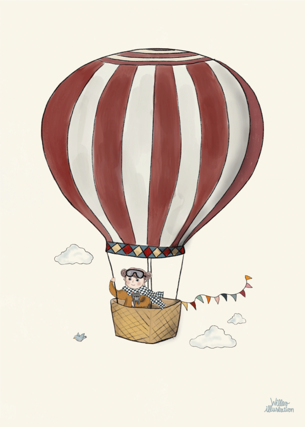 plakat med luftballon til børn