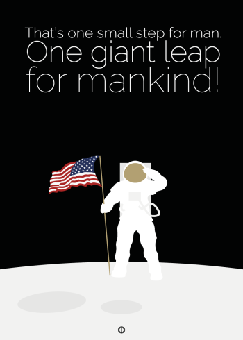 Moon landing quote one small step for man one giant leap for mankind