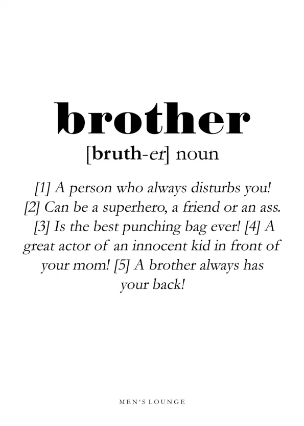 poster with brother definition in english