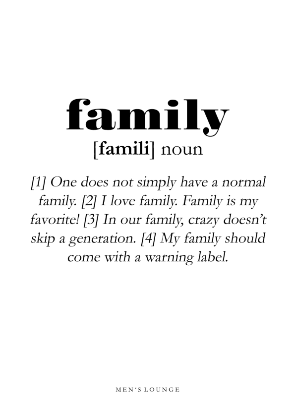 family definitions plakat på engelsk