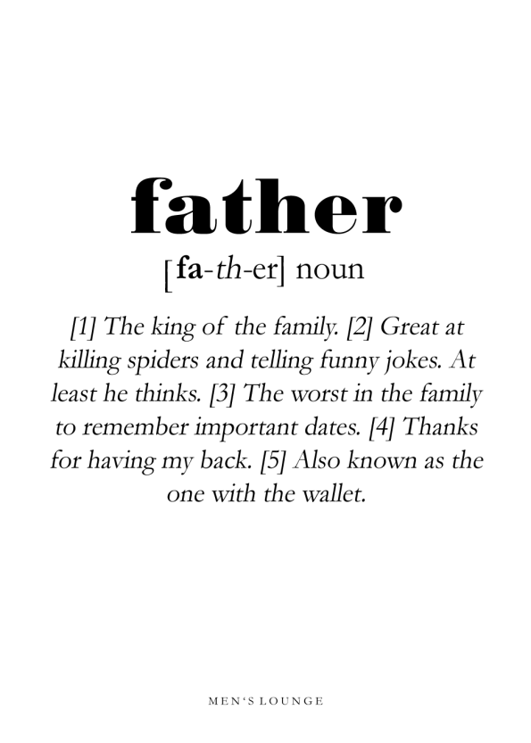 father definitions plakat på engelsk