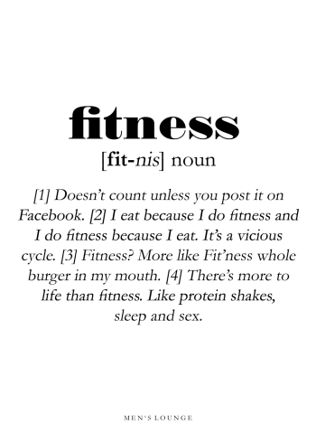 fitness definitions plakat på engelsk