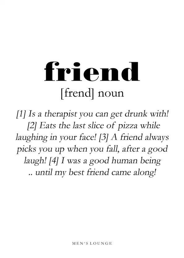 friend definitions plakat på engelsk