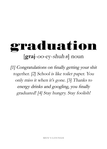 graduation definitions plakat på engelsk