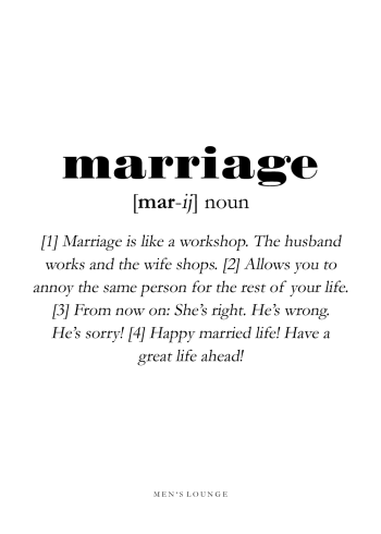 marriage definitions plakat på engelsk