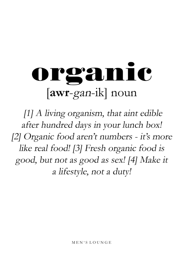organic definitions plakat på engelsk