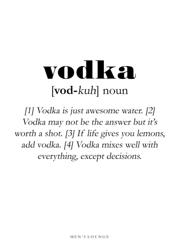 vodka definitions plakat på engelsk