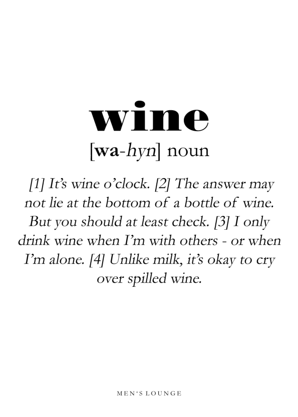 wine definitions plakat på engelsk