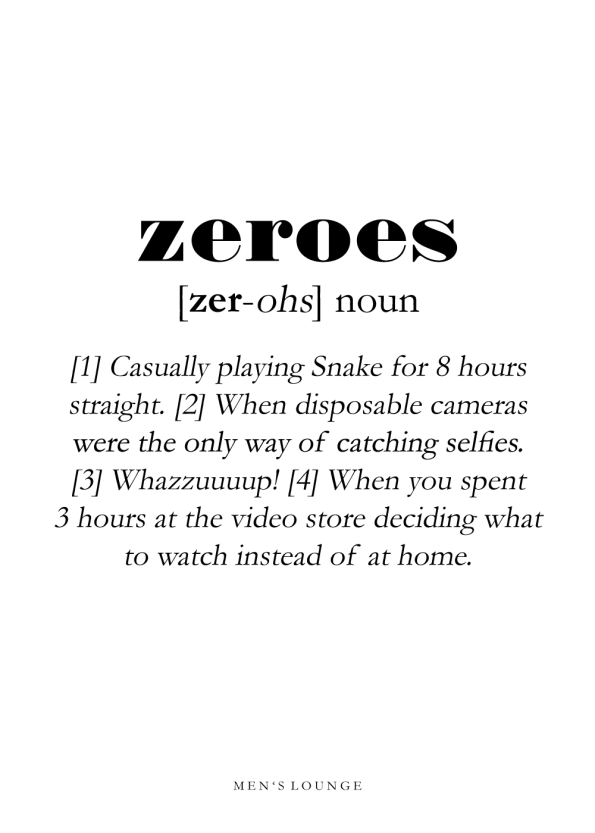 zeroes definitions plakat på engelsk