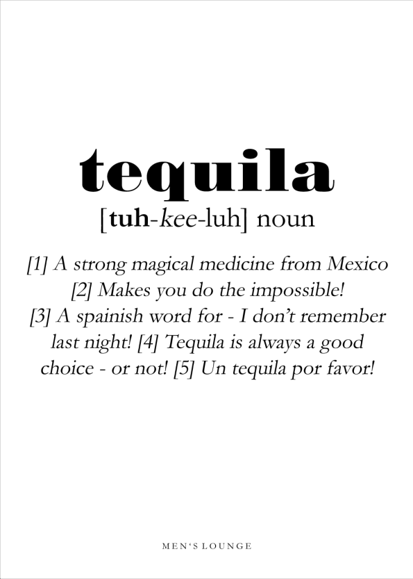 tequila definitions plakat på engelsk