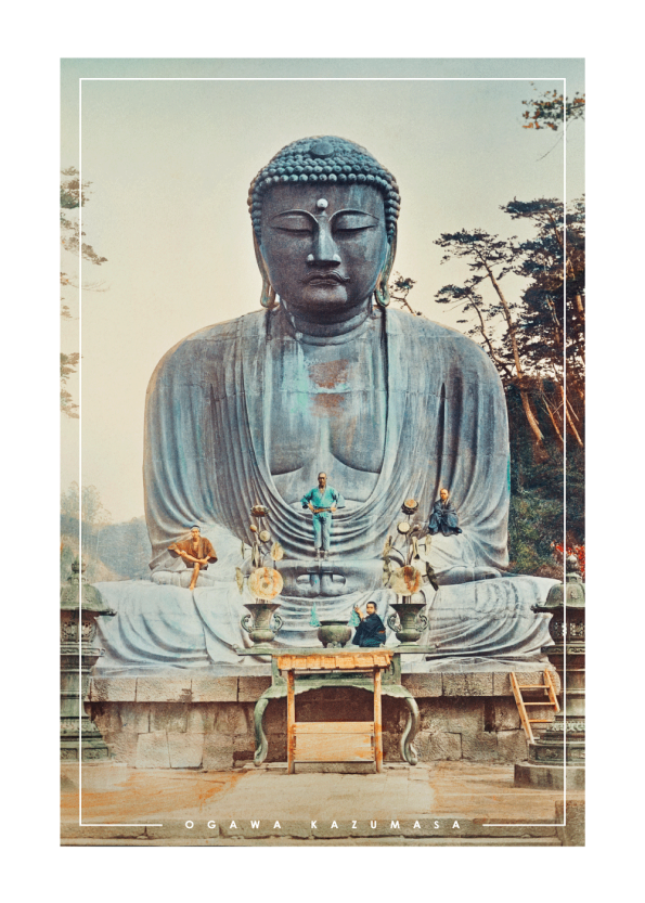 japanske fotokunst plakater med bronze buddha fra kamakura