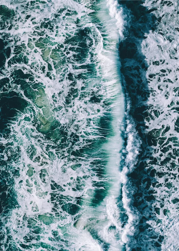 Fotoplakat af det blå ocean og bølger