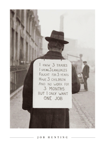 job søgning i gamle dage plakat