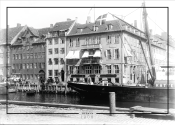 Plakat med gammelt billede af Nyhavn og Kvæsthusgade