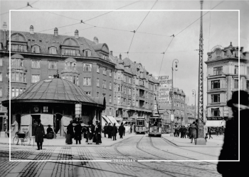Plakat med gammelt billede af Trianglen på Østerbro