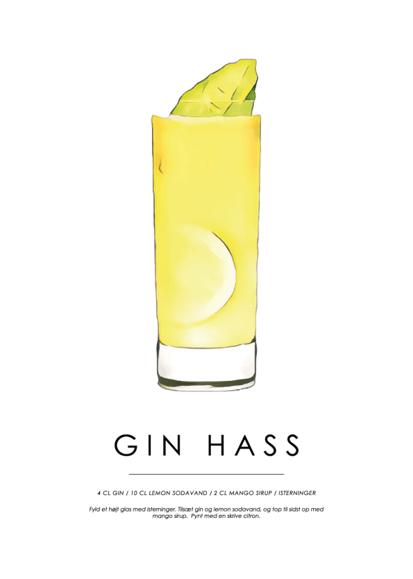 gin hass cocktail plakat