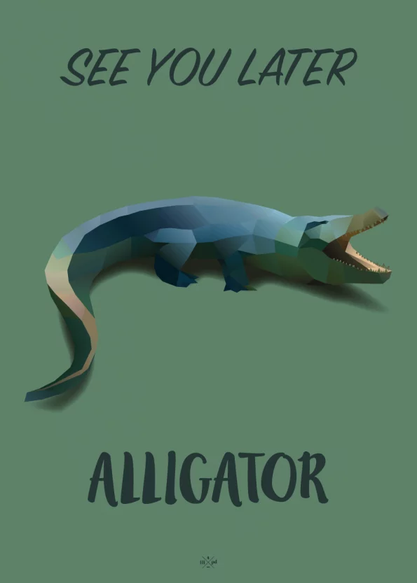 Ordspil plakat alligator HI00011GN