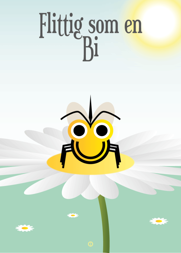 Ordsprog plakat: Flittig som en bi