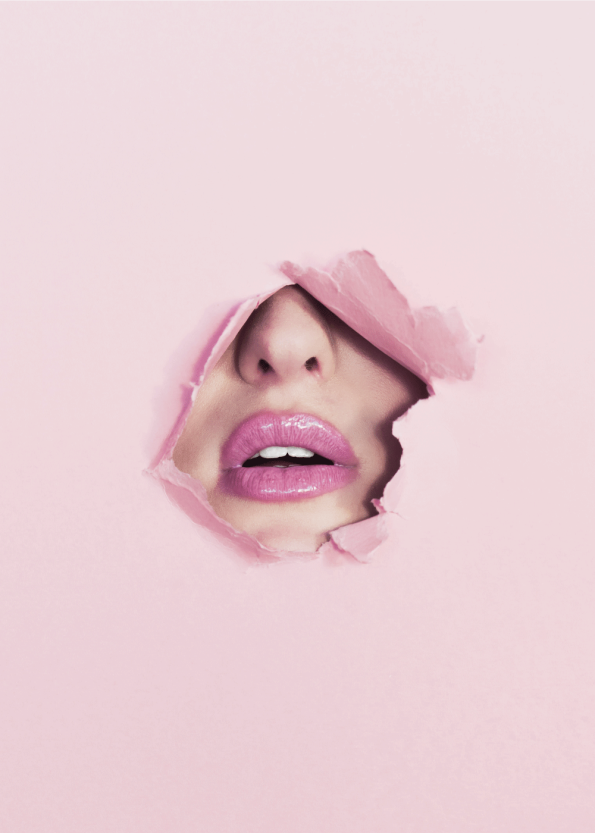 fotokunst plakater med fashion style pink lips