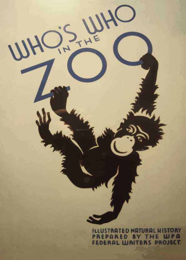 zoo plakater med en abe