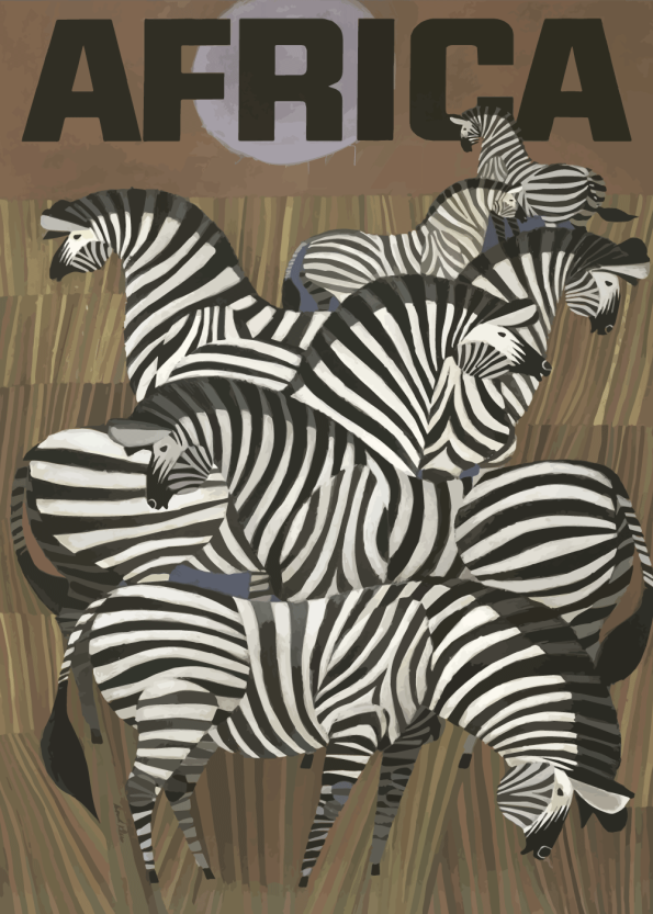 zoo plakater med zebraer i afrika