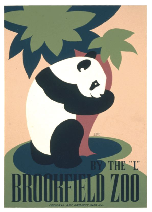 retro zoo plakat med panda
