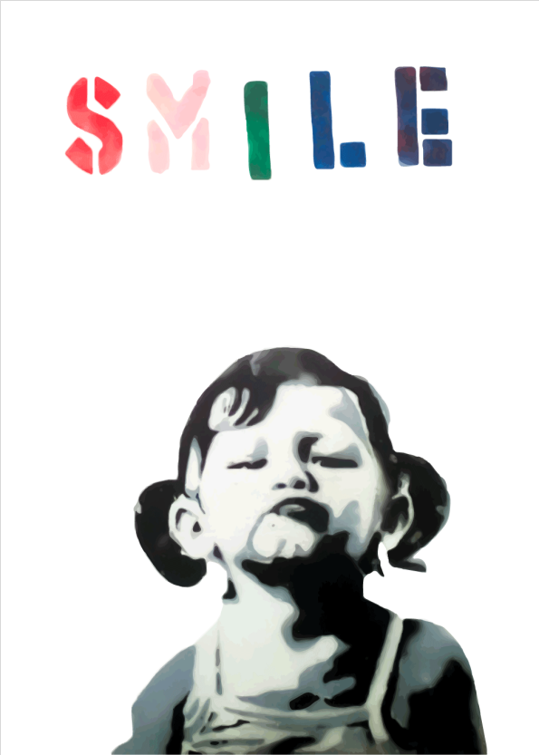 smile girl banksy plakat