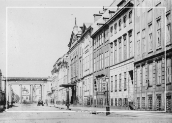 plakat med gammelt billede fra Amaliegade i København
