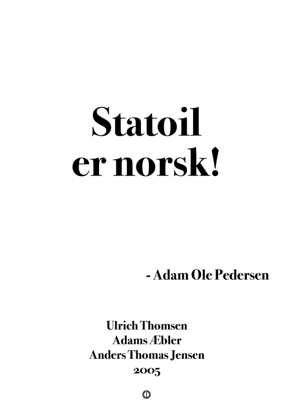 'Adams Æbler' plakat: Statoil er norsk