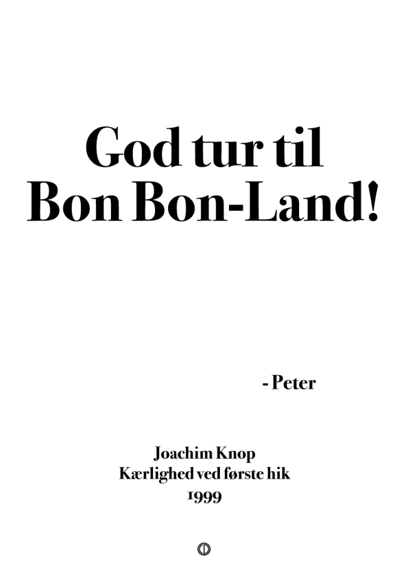 Anja og viktor citat plakat - god tur til bonbonland