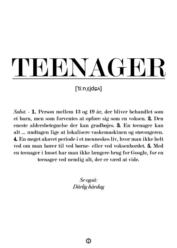 teenager definitions plakat