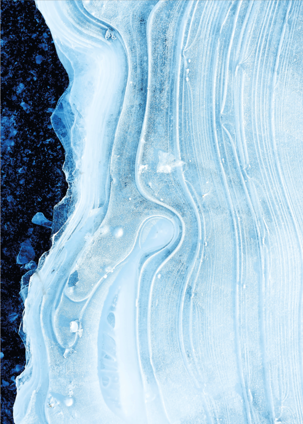maleri plakat af blå bølgede farver