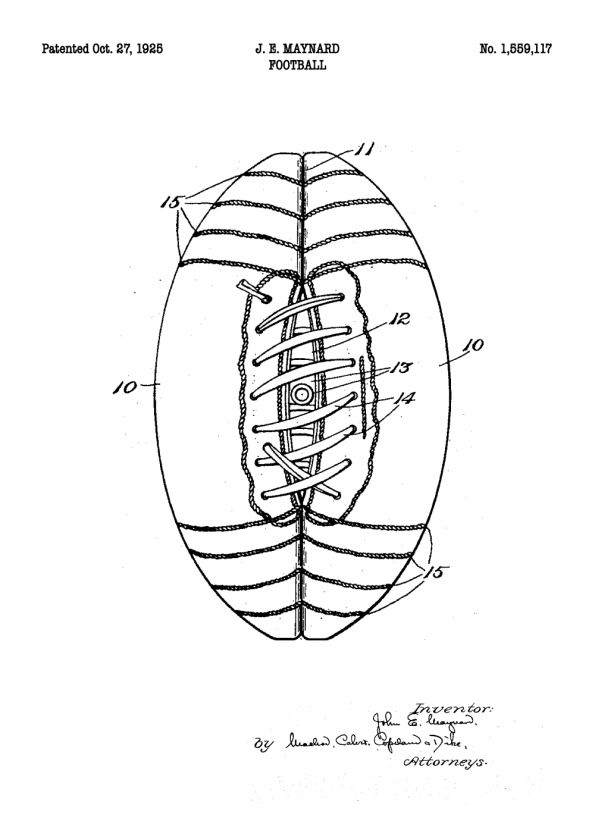 original amerikansk fodbold med patent