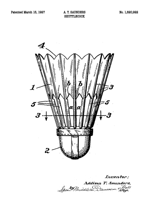 badminton patent tegning