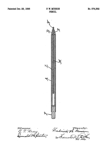patent tegning på plakat af kuglepen