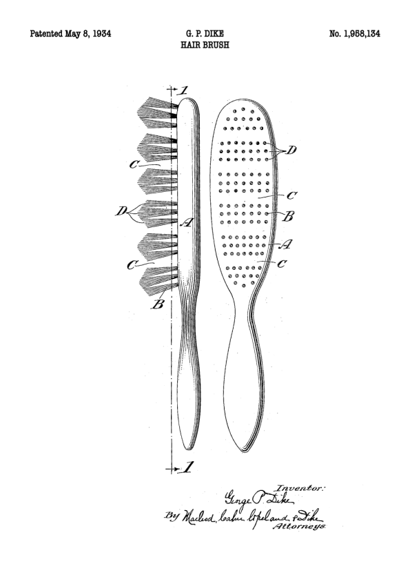 patent plakat af børste