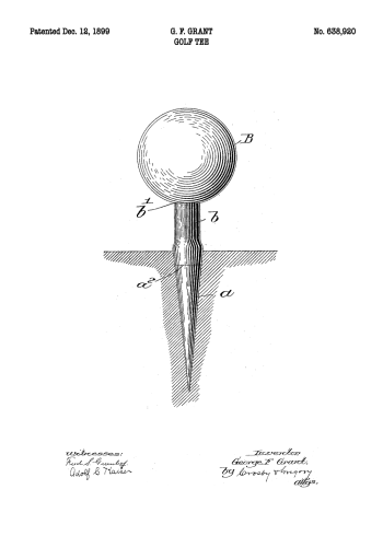 golf plakat med patent tegning ag golf bold