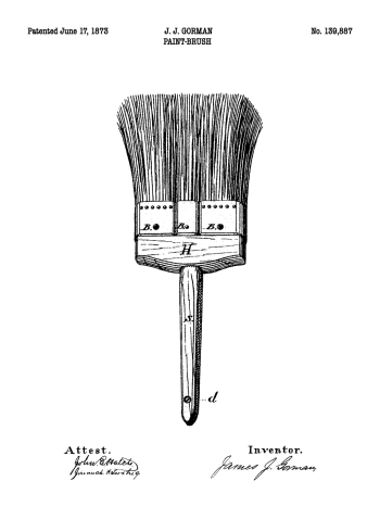 patent tegning af malerpensel