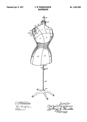 mannequin patent tegning på plakat
