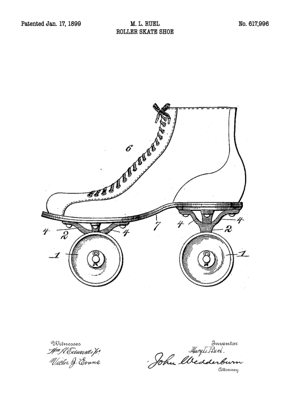 plakat - Original patent af rulleskøjten | Patent plakater