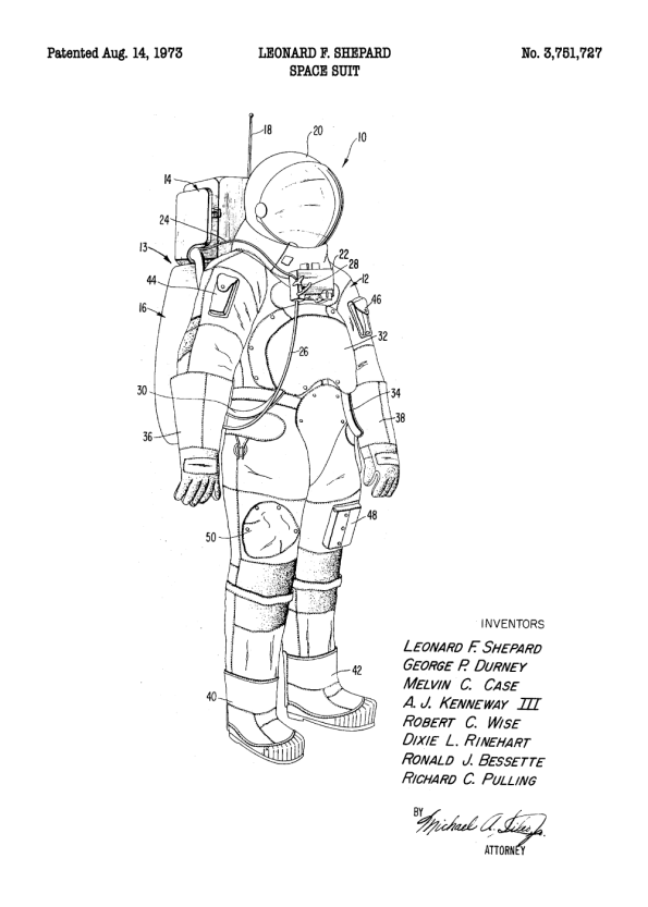 patent plakat af astronaut dragt