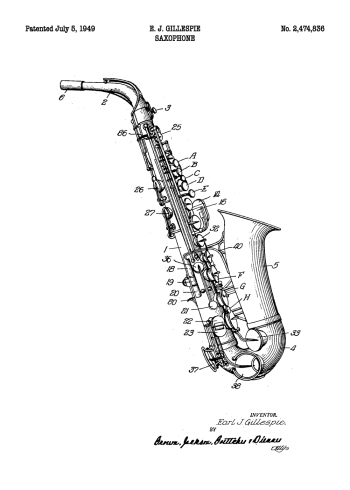 saxofon patent plakat