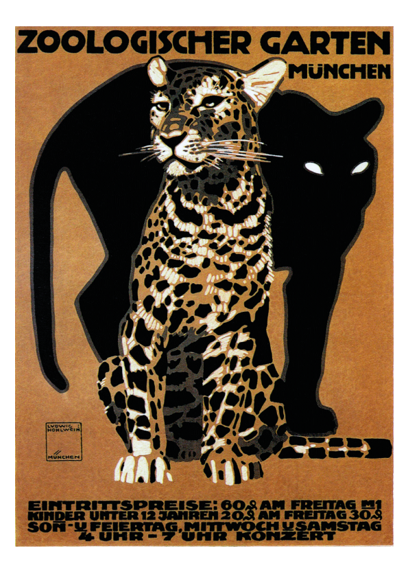 leopard zoo plakat i retro stil