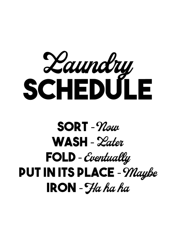 laundry schedule poster